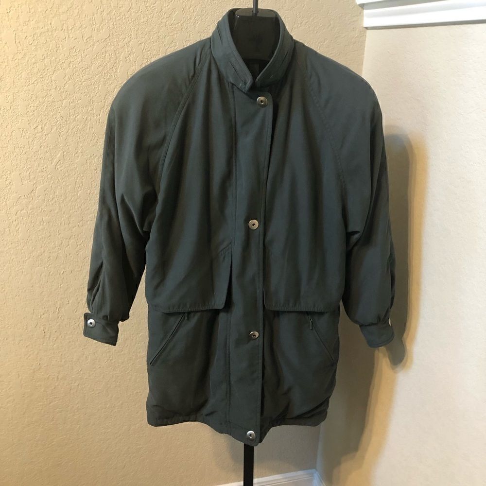 London Fog olive microfiber jacket sz medium - Picture 2 of 10